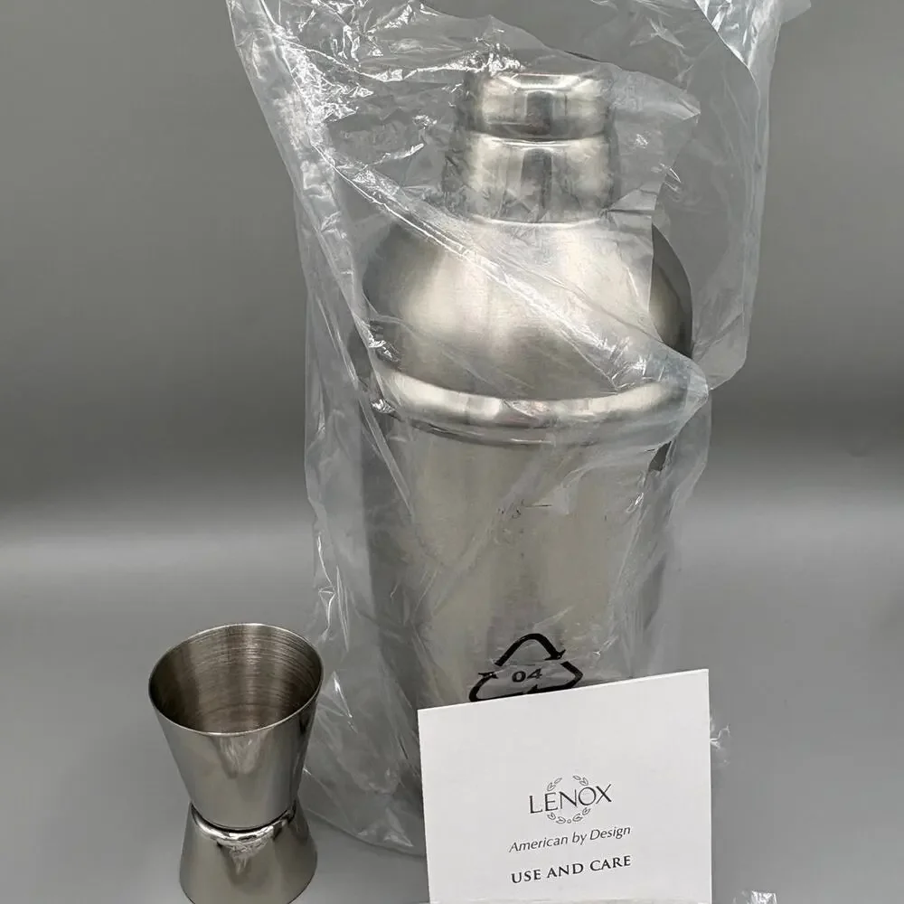 Lenox Tuscany Classics Collection Stainless Steel Cocktail Shaker Set New